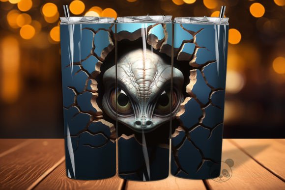3D Alien Cracked Hole Tumbler Wrap 1: A Digital Sublimation Design Evaluation