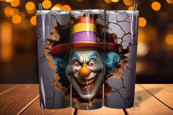 3D Clown Cracked Hole Tumbler Wrap 8: Elevating Sublimation Design with Digital Precision