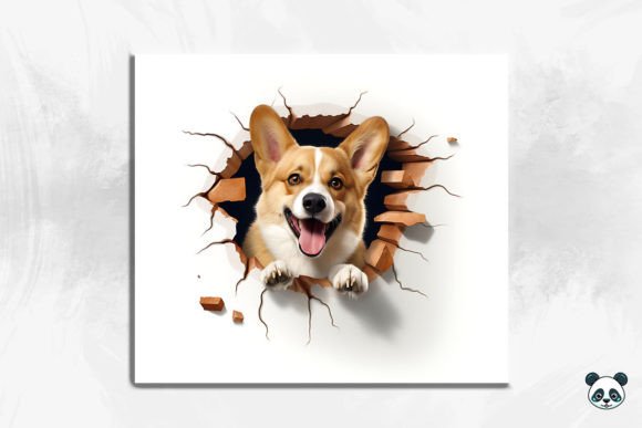 3D Corgi Cracked Hole Design