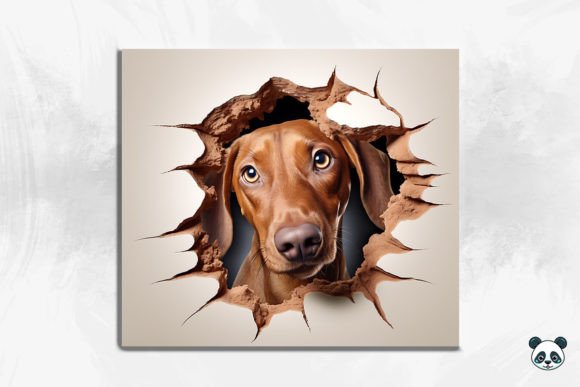 3D Dachshund Cracked Hole Tumbler Design
