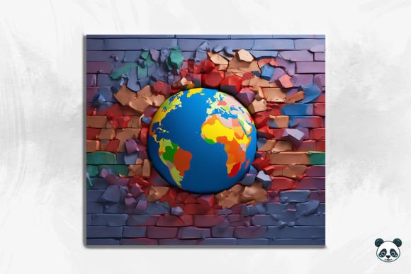 3D Earth Cracked Hole Tumbler Wrap