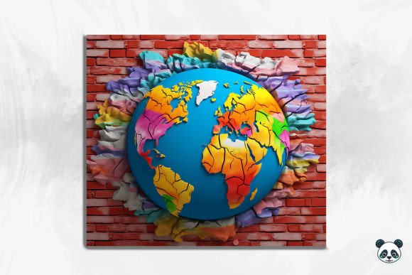 3D Earth Cracked Hole Tumbler Wrap Design