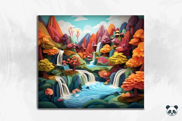 3D Enchanting Waterfall Cracked Hole 31