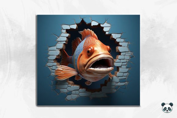 3D Fish Cracked Hole Tumbler Wrap Bundle