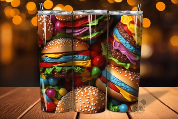 3D Hamburger Seamless Pattern 5 Design Guide