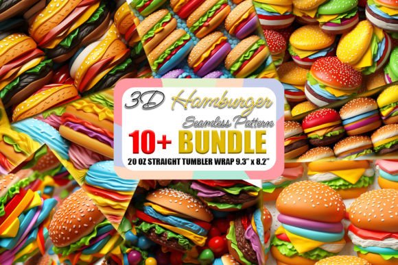 3D Hamburger Seamless Pattern Bundle: A Guide for Sublimation Creators