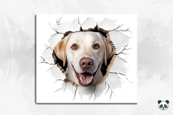 3D Labrador Retriever Cracked Hole Design