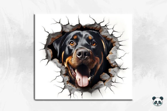 3D Rottweiler Cracked Hole 5: A Dynamic Sublimation Design for Custom Tumblers