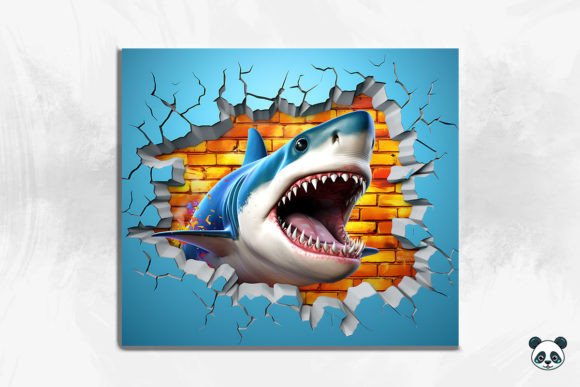 3D Shark Cracked Hole Tumbler Wrap 11 Guide