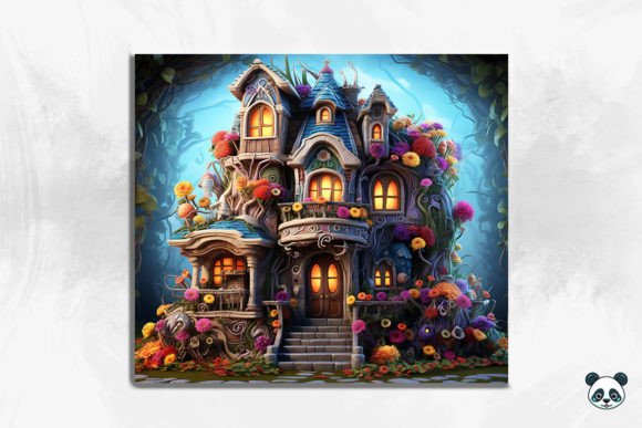 3D Spooky Haunted House Tumbler Wrap