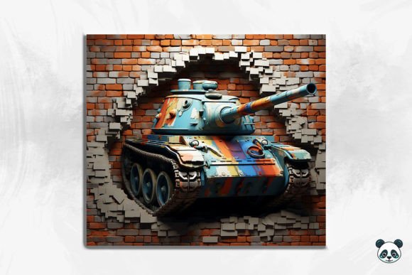 3D Tank Cracked Hole Tumbler 14: Elevating Sublimation Design with High-Resolution Digital Art