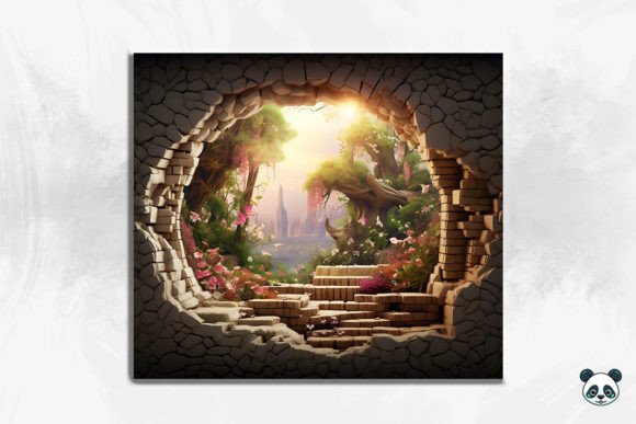 3D Wonderland Cracked Hole Tumbler 12: Elevating Sublimation Design with Immersive Art