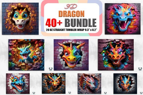 Dragon 3D Cracked Hole Tumbler Bundle: Elevating Sublimation Designs with Depth and Drama