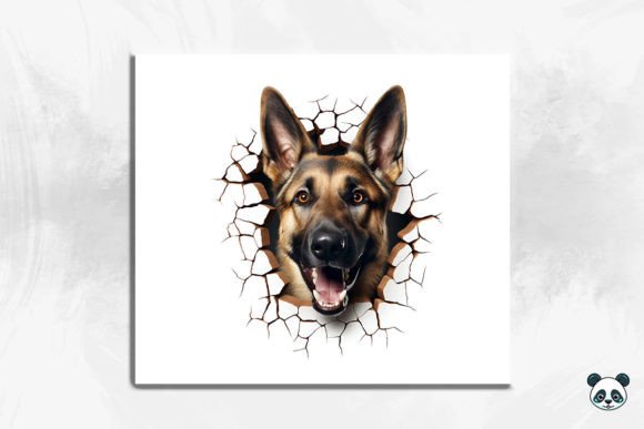 Evaluating the 3D German Shepherd Cracked Hole 1 Sublimation Design