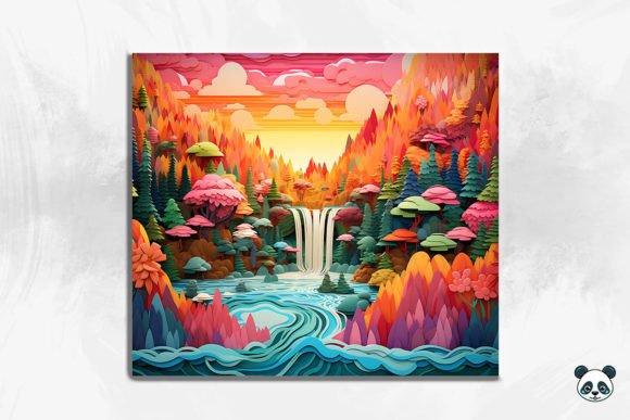 Mastering the 3D Enchanting Waterfall Cracked Hole 12 Sublimation Design