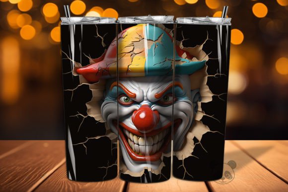 Unleashing Creativity with the 3D Clown Cracked Hole Tumbler Wrap 22